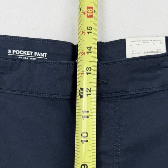 St. John's Bay Men's Slim Fit Tapered Stretch Navy Chino Pants Size 42x32 NWT - Picture 10 of 11